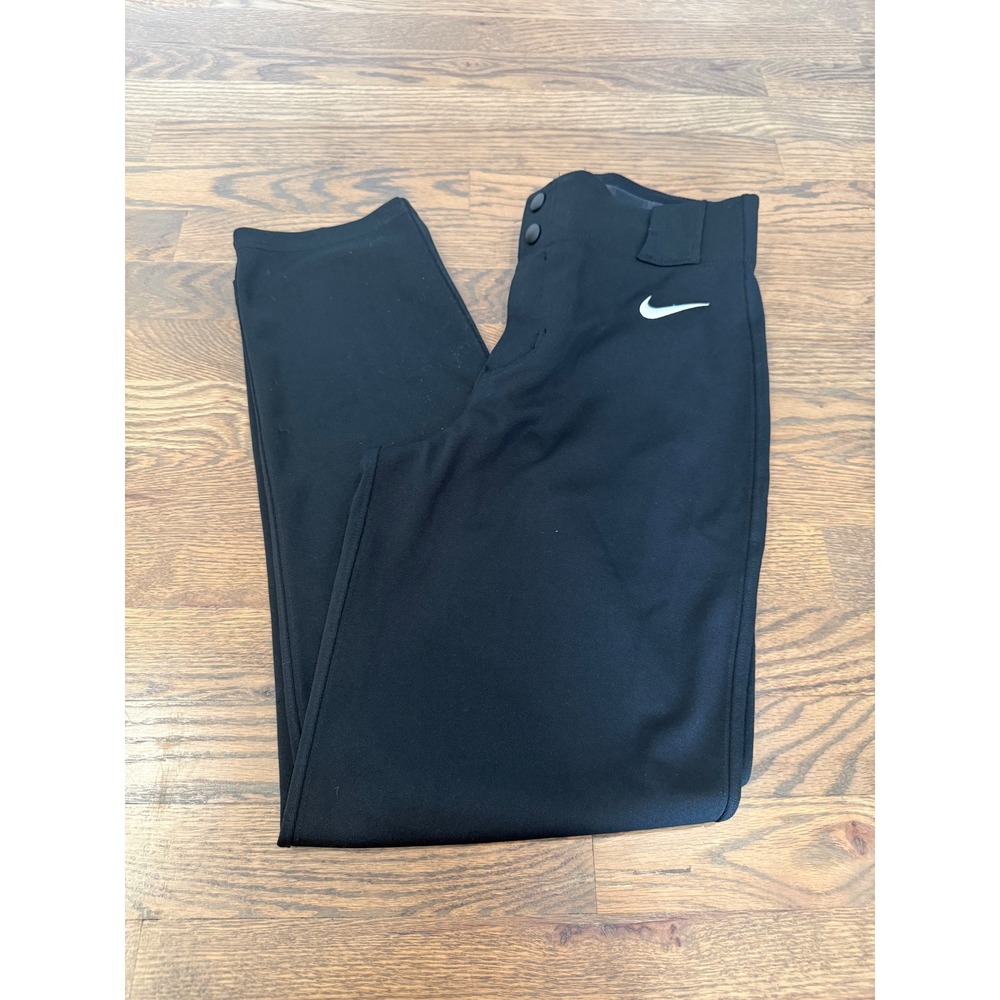 Nike Boys Baseball Pants Black Athletic Swoosh Logo Double Snap Waist Kids‎ - Picture 8 of 9